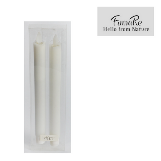 Ronis LED Dinner Candle 2.5x24cm White Set of 2