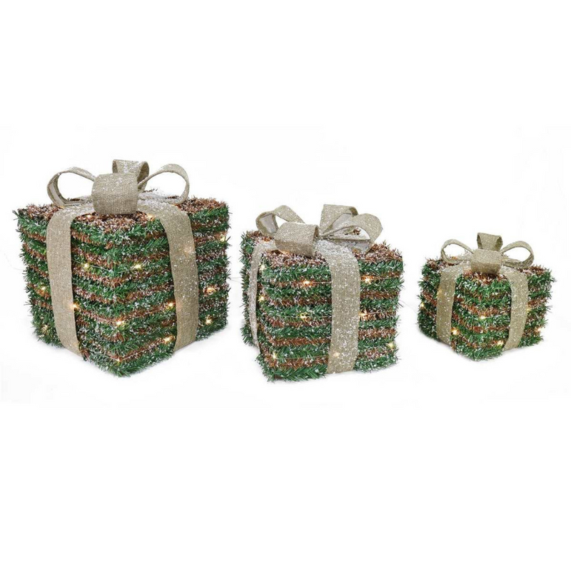Ronis LED Presents Snowy Forest Tinsel 3pc 30cm
