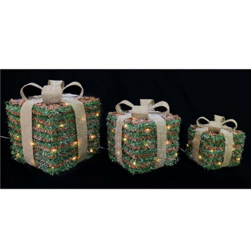 Ronis LED Presents Snowy Forest Tinsel 3pc 30cm