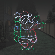 Ronis LED Ropelight Santa With Tree – thumbnail