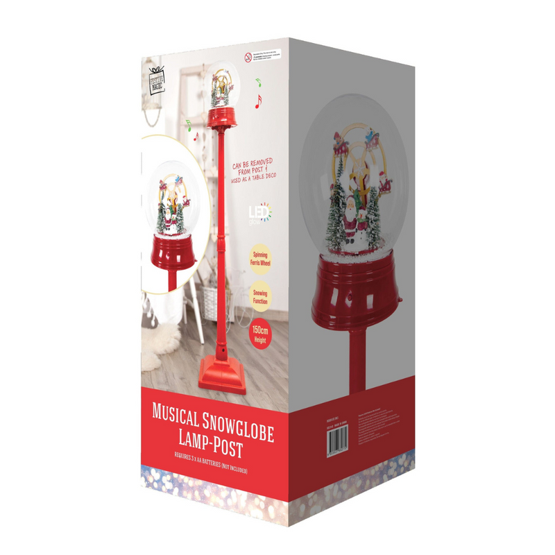 Ronis LED Snow Globe Pole With Music And Movement 150cm