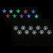 Ronis LED Timer Stakes Snowflakes/Stars 5pc Cool White