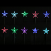 Ronis LED Timer Stakes Snowflakes/Stars 5pc Cool White