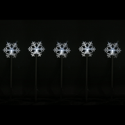 Ronis LED Timer Stakes Snowflakes/Stars 5pc Cool White