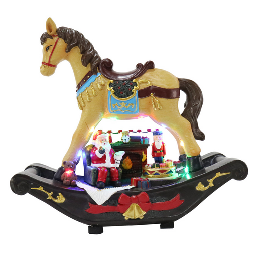 Ronis LED USB Musical Santa Rocking Horse