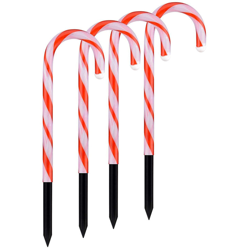 Connectable Candy Cane LED Lights Red & White Set of 4
