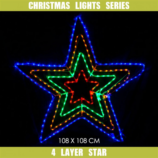 Ronis LED 4 Layer Stars 36V 108x108cm RGYB