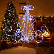 LED Acrylic Chandelier Flashing Multicolour hanging decoration with vibrant festive glow