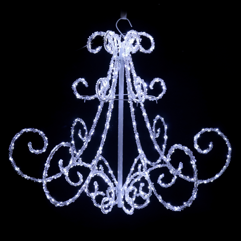 LED Acrylic Chandelier Flashing White hanging light decoration with sparkling festive effect