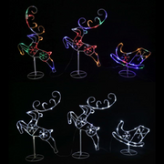 Ronis LED Acrylic Sleigh with 2 Leaping Reindeers Assorted