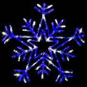 LED Acrylic Snowflake Flashing 65cm – large illuminated snowflake decoration with flashing LEDs for indoor and outdoor displays