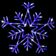 LED Acrylic Snowflake Flashing 65cm – large illuminated snowflake decoration with flashing LEDs for indoor and outdoor displays