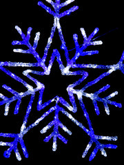 LED Acrylic Snowflake Flashing 65cm – large illuminated snowflake decoration with flashing LEDs for indoor and outdoor displays