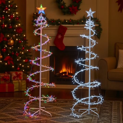 Decorative LED Spiral Tree Cluster Lights for Indoor and Outdoor Display