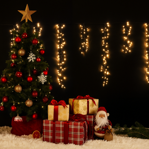 LED Dancing Cluster Icicles 900cm Warm White decorative string lights with dynamic icicle effect