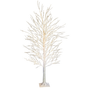 1.8m LED birch tree with warm white twinkling lights and white branches for festive indoor or covered outdoor décor