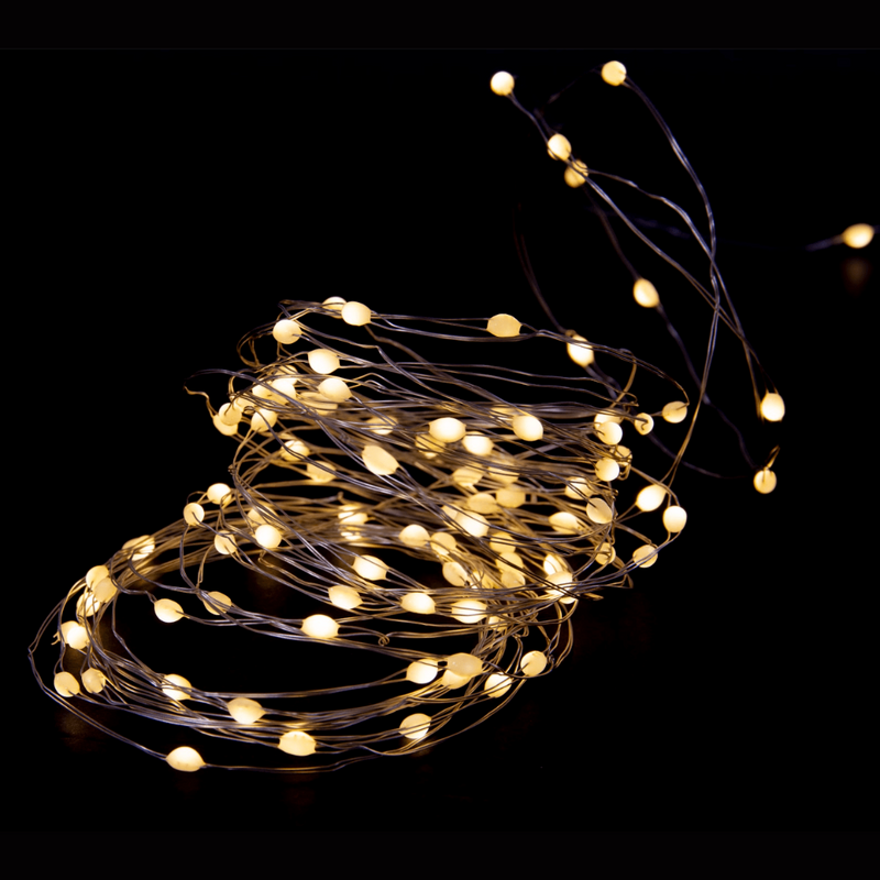 Ronis LED Dew-Drop Wire Lights 100 Battery Operated Assorted