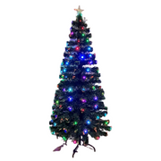 180cm green LED fiber optic Christmas tree with full lighted branches and colour-changing effects for glowing holiday décor