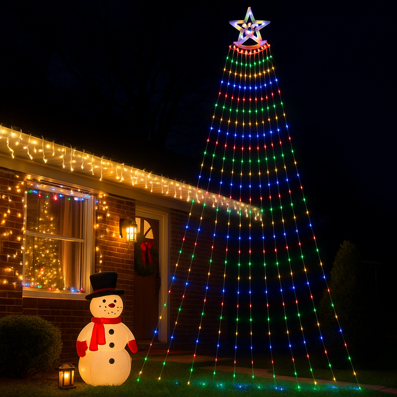 Decorative LED Flexwire Star with Cascading Waterfall Lights