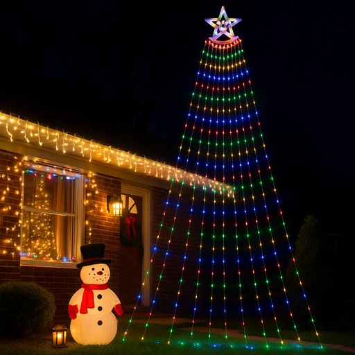 Decorative LED Flexwire Star with Cascading Waterfall Lights