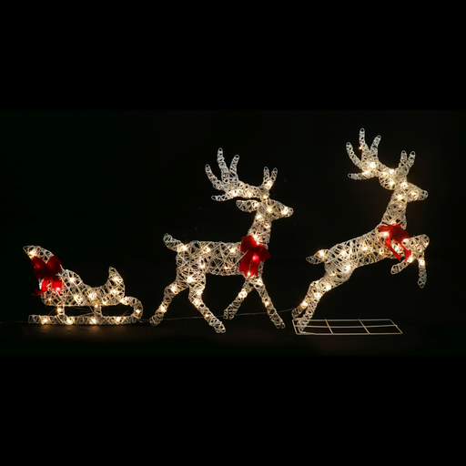 Ronis LED Foil Rope 2 Reindeers with Sleigh Twinkle