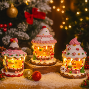 LED Frosted Gingerbread Cupcake USB Assorted with festive lights and whimsical holiday design
