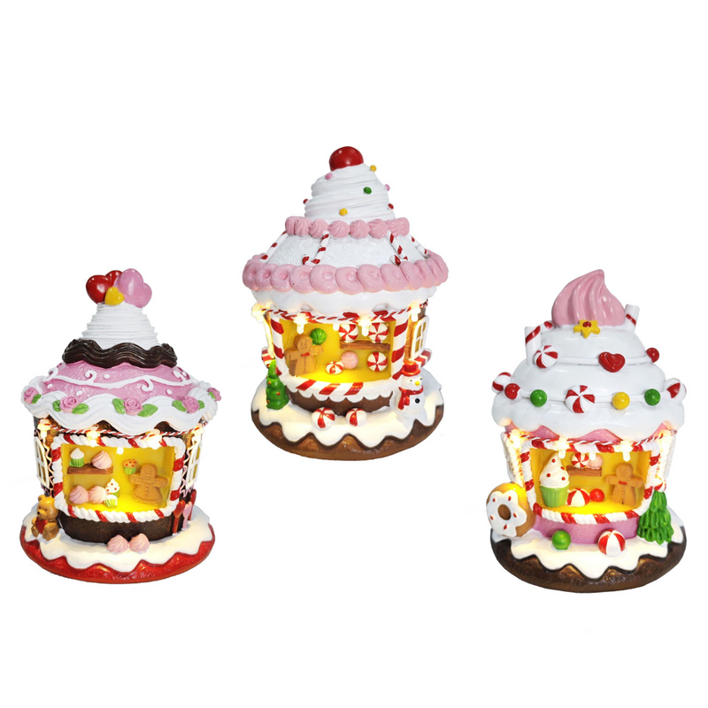LED Frosted Gingerbread Cupcake USB Assorted with festive lights and whimsical holiday design