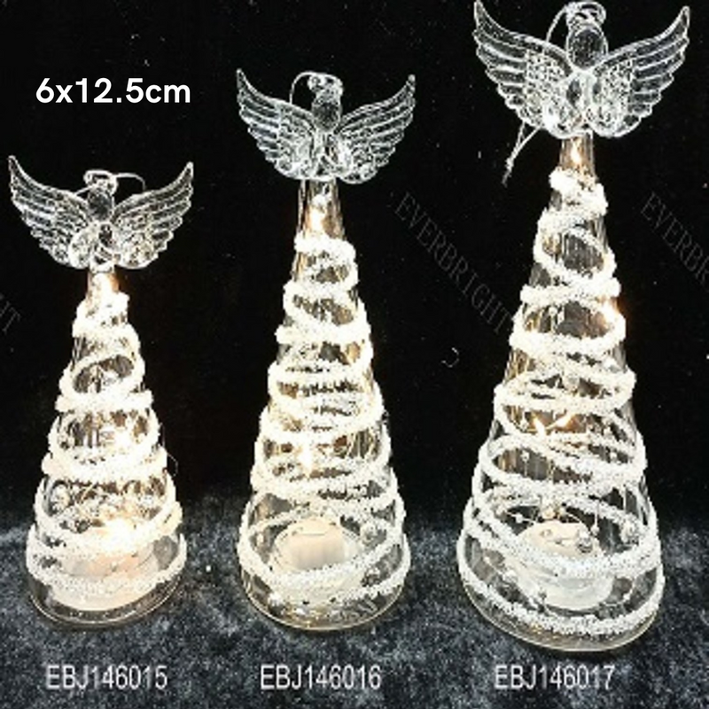 Ronis LED Glass Angel Tree 12cm