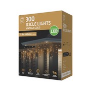 Ronis LED Icicle Lights 300 Vintage Gold