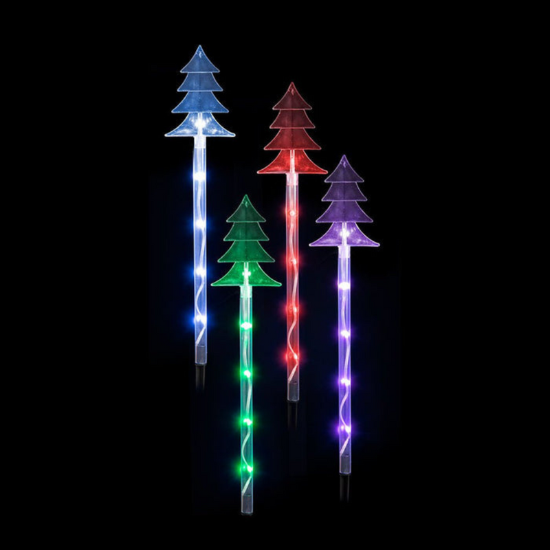 LED lightshow star and tree path lights 4 pack with remote control assorted designs for outdoor Christmas decoration