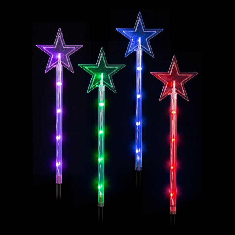 LED lightshow star and tree path lights 4 pack with remote control assorted designs for outdoor Christmas decoration