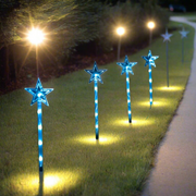 LED lightshow star and tree path lights 4 pack with remote control assorted designs for outdoor Christmas decoration