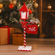 LED Metal Porch Lamp 52cm – Elegant Christmas decoration with warm LED lights for porches and festive displays