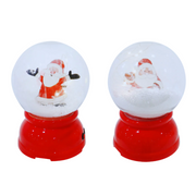 LED Music Snowing Globe MDF Scene Assorted – light-up snow globe with swirling snow, festive MDF frame, and Christmas music.