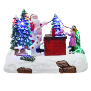 LED Musical BBQ Santa decoration with glowing lights, festive music, and real smoke effect powered by USB