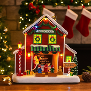 LED Musical Elf School Scene USB with festive lights and holiday music