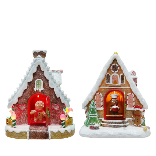 Ronis LED Musical Gingerbread House Open Door USB Assorted