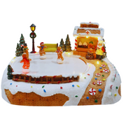 LED Musical Gingerbread Skate Scene with festive lights and Christmas music