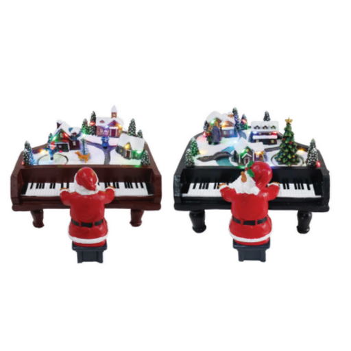 Ronis LED Musical Santa Plays Piano Rotated Assorted