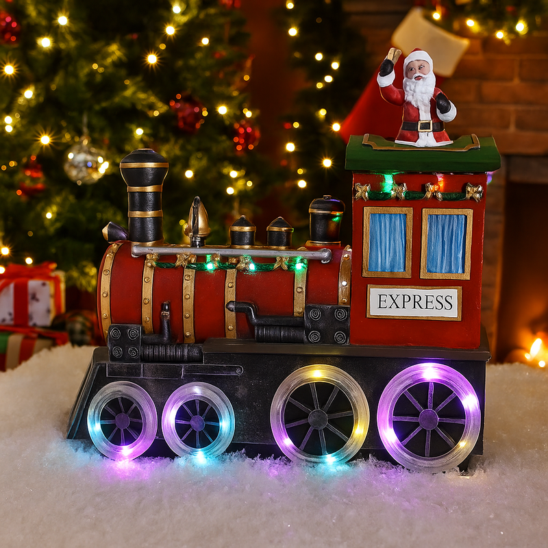 LED Musical Santa Train Real Sound Flash with lights, music, and train sound effects