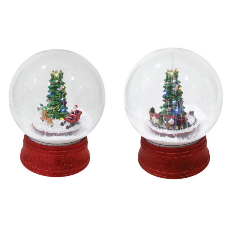 Ronis LED Musical Snowing Globe 30cm Red Assorted