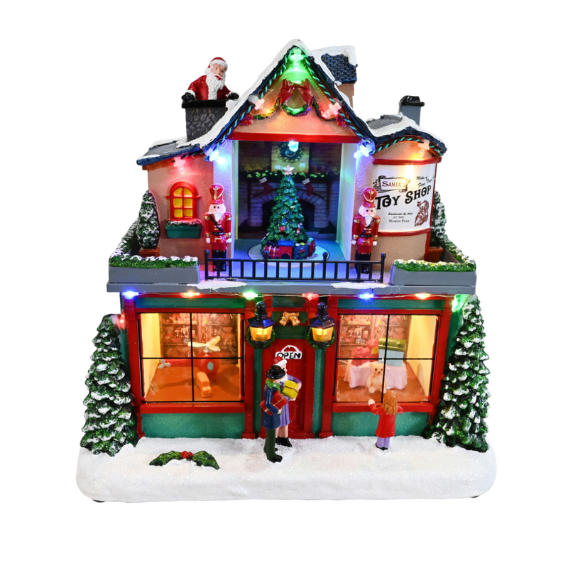 LED Musical Toy Shop with rotating motion, festive music, and glowing lights powered by USB