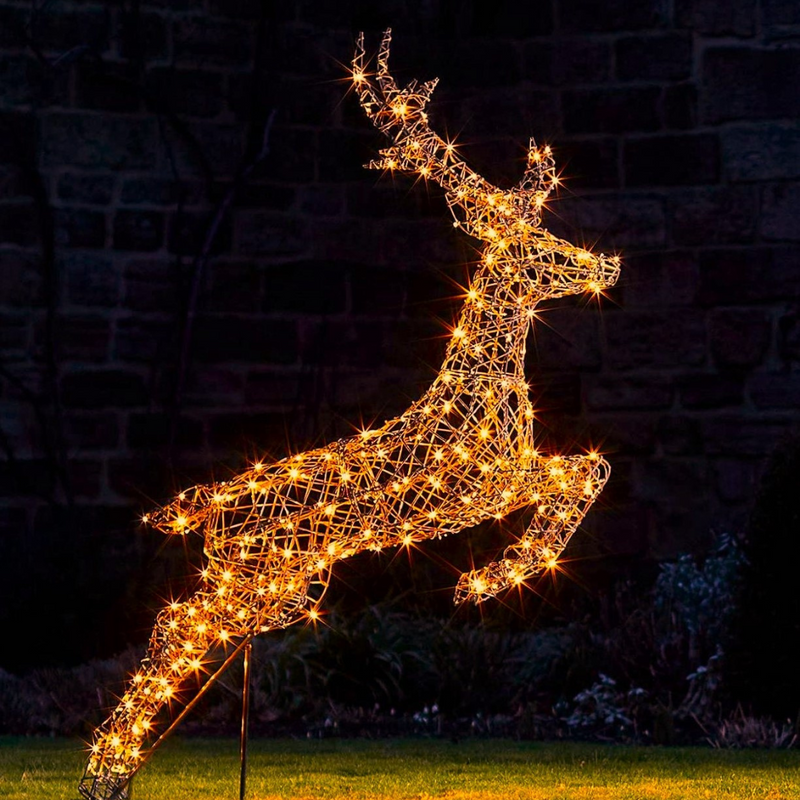 Decorative LED Rattan Reindeer for Christmas Indoor and Outdoor Setup