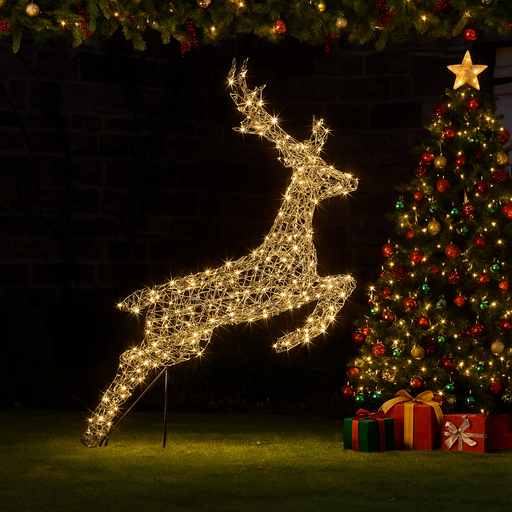 Decorative LED Rattan Reindeer for Christmas Indoor and Outdoor Setup