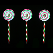 LED peppermint lollipop path lights 3 pack with flashing effect for outdoor Christmas decoration