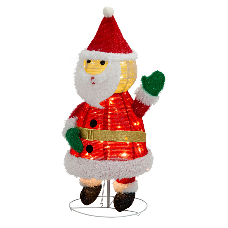 Ronis LED Pop Up Mesh Tinsel Santa 100cm