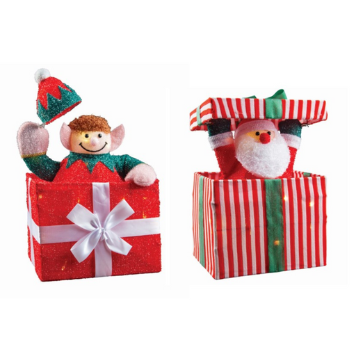 Ronis LED Pop Up Santa Elf Hat Off Assorted