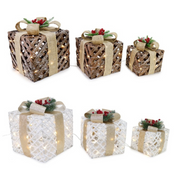 Ronis LED Presents 3pc Pine Berry Topper Assorted