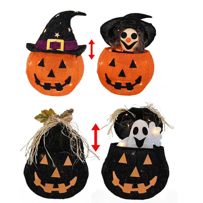 Ronis LED Pumpkin Pop Up Decoration 40cm 2 Asstd