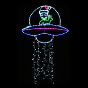 Colourful UFO alien rope light decoration outdoor and indoor